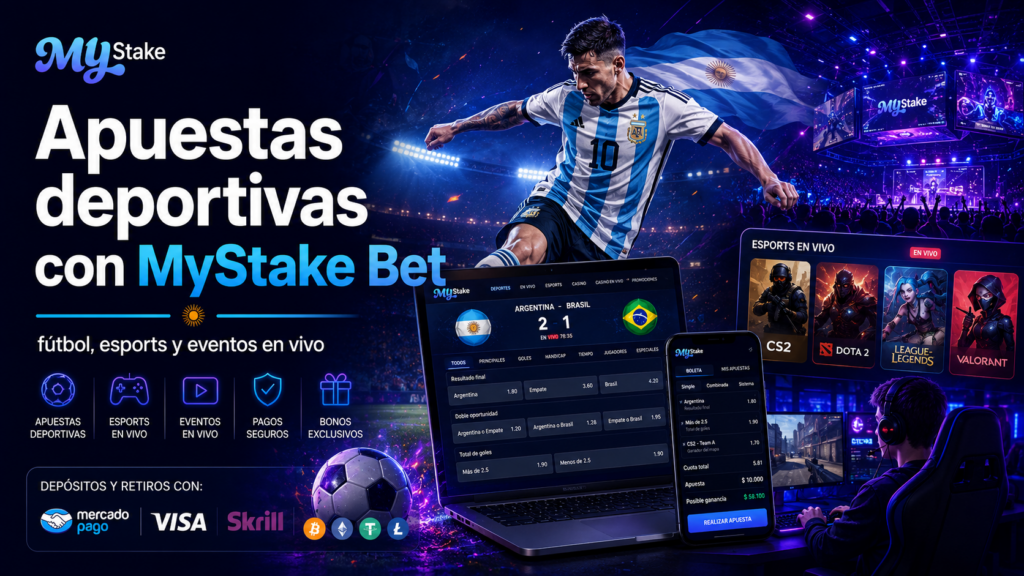 My Stake Bet con apuestas deportivas, fútbol argentino, esports y eventos en vivo